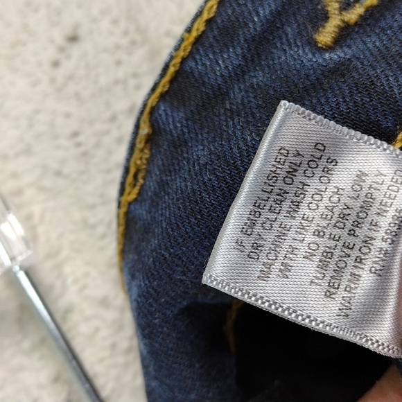 Carmar Blue Dark Wash Five Pocket Mid Rise Ripped Distressed Skinny Jeans - Picture 8 of 12